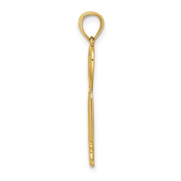 10K Yellow Gold Key W/Heart Sweet 16 Charm